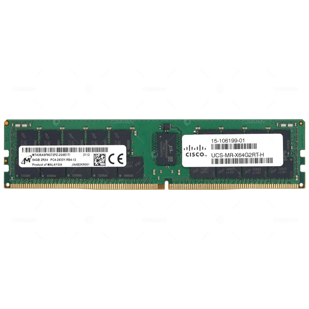 15-106199-01 CISCO MEMORY 64GB 2RX8 PC4 2933Y DDR4 23466Y UCS-MR-X64G2RT-H, MTA36ASF8G72PZ-2G9E1