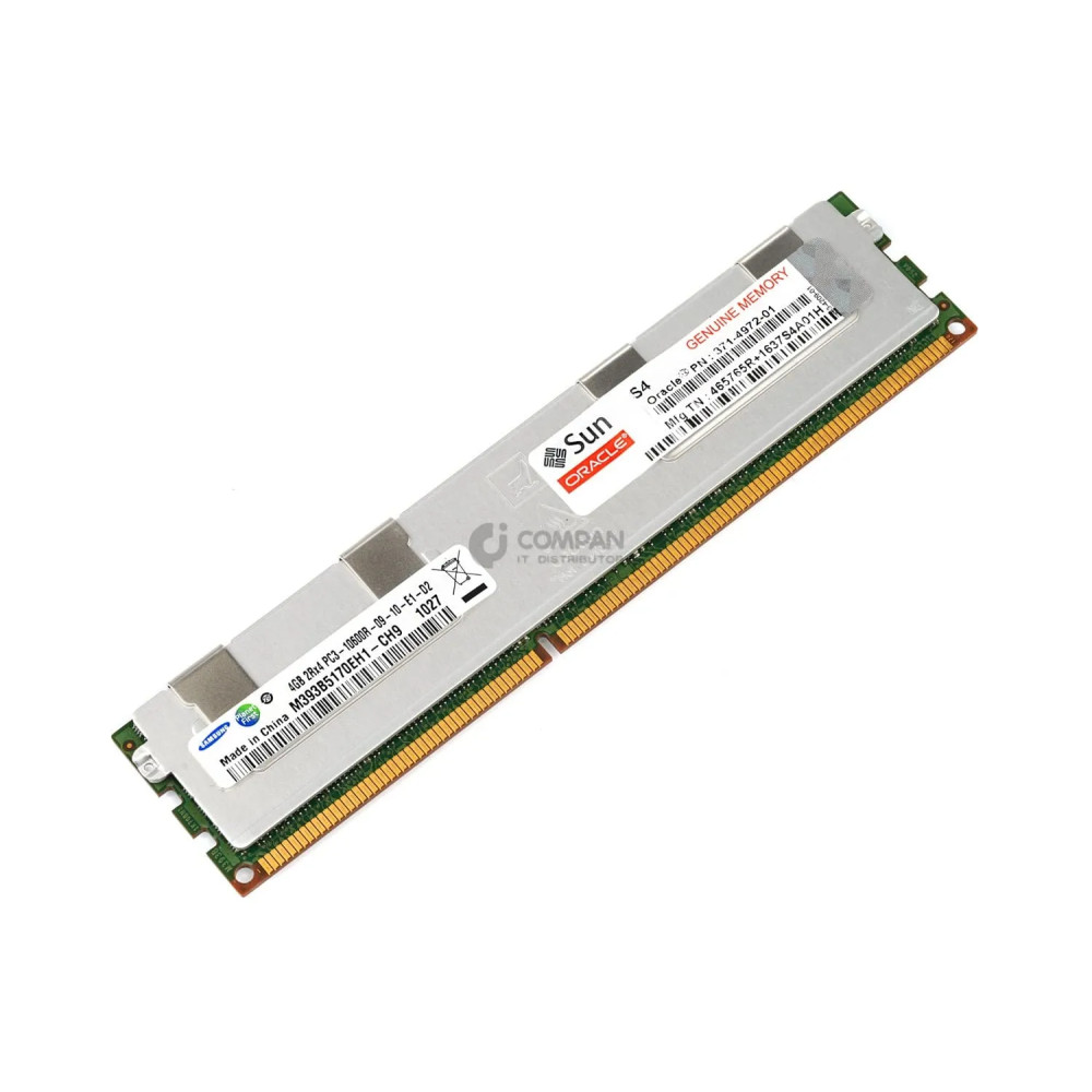 371-4972-01 ORACLE SUN MEMORY 4GB 2RX4 PC3 10600R DDR3 371-4972-01 M393B5170EH1-CH9 M393B5170EH1-CH9