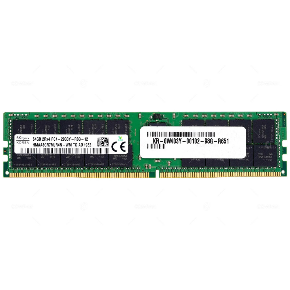 403YC DELL MEMORY 64GB 2RX4 PC4 2933Y DDR4 25600Y 0403YC, HMAA8GR7MJR4N-WM