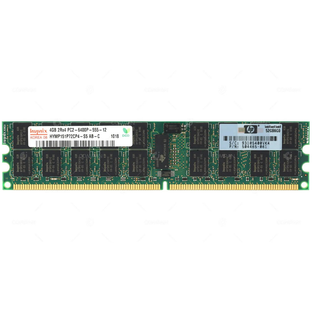 504465-061 HP MEMORY 4GB 2RX4 PC2 6400P DDR2 504589-001, 504351-B21,  504351-B21