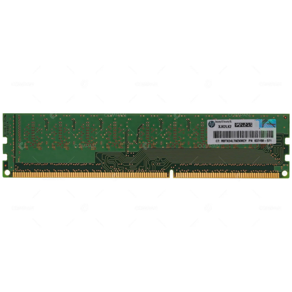 637458-571 HP MEMORY 2GB 1RX8 PC3 10600E 1333MHZ DDR3 EBJ20EF8BCFA-DJ-F