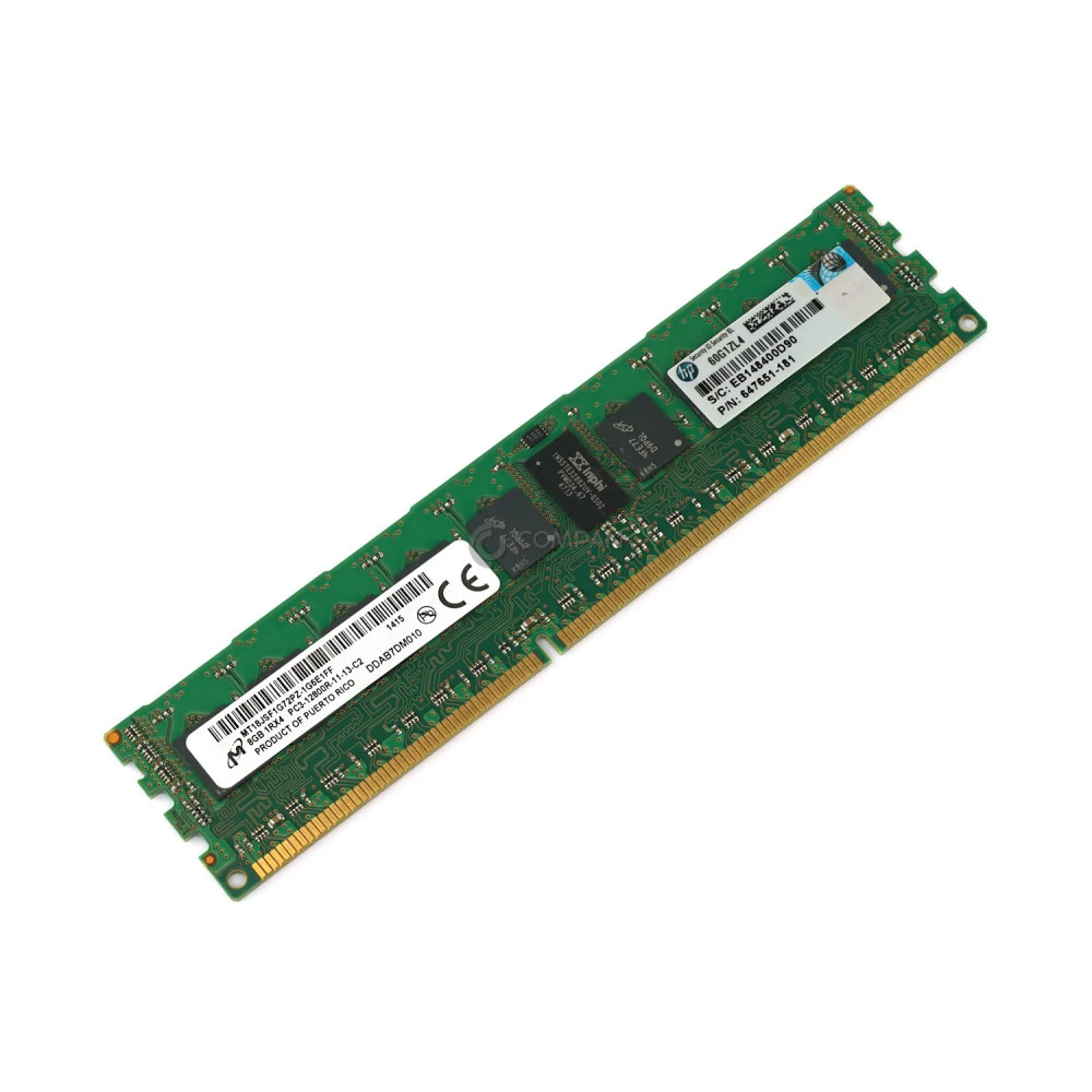 647651-181 HP MEMORY 8GB 1RX4 PC3 12800R DDR3 647651-181 687462-001, MT18JSF1G72PZ-1G6E1, HMT41GR7AFR4C-PB 687462-001, MT18JSF1G72PZ-1G6E1, HMT41GR7AFR4C-PB, 647899-B21