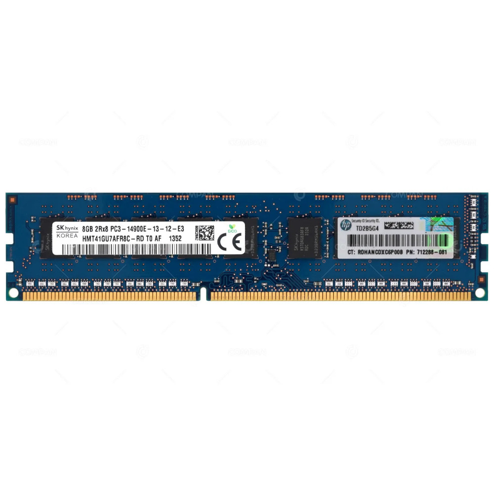 712288-081 HP MEMORY 8GB 2RX8 PC3 14900E DDR3 715271-001, 708635-B21, HMT41GU7AFR8C-RD