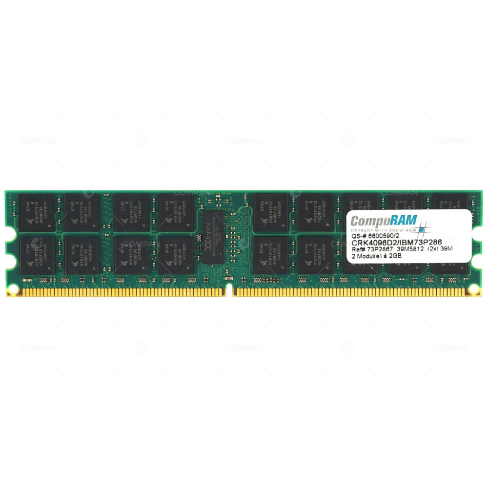 73P2867 IBM MEMORY 2GB 2RX4 PC2 3200R DDR2 39M5812, 73P286, CRK4096D2
