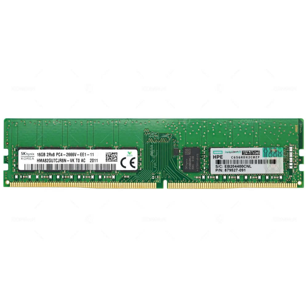 879527-091 HP 16GB 2RX8 PC4 2666V DDR4 2666MHZ UDIMM ECC UNBUFFERED MEMORY 879507-B21