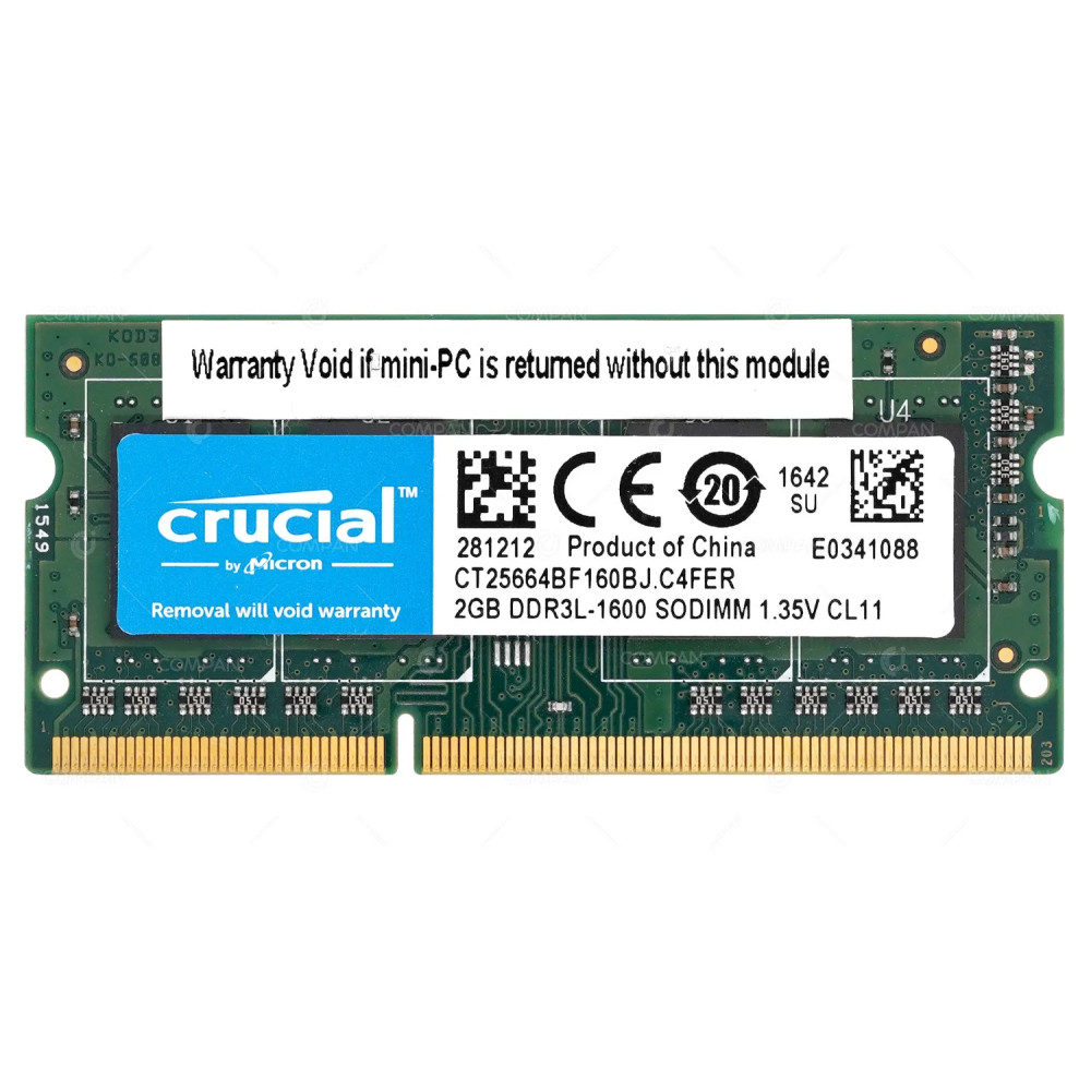 CT25664BF160BJ.C4FER CRUCIAL MEMORY 2GB PC3 12800 SODIMM DDR3L FOR LAPTOPS -