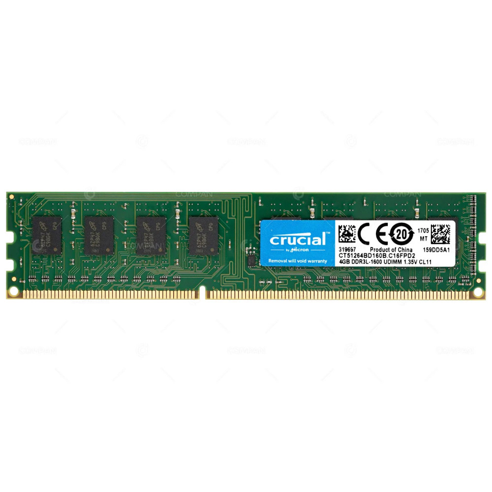 CT51264BD160B.C16FPD2 CRUCIAL MEMORY 4GB PC3 12800 DDR3L -
