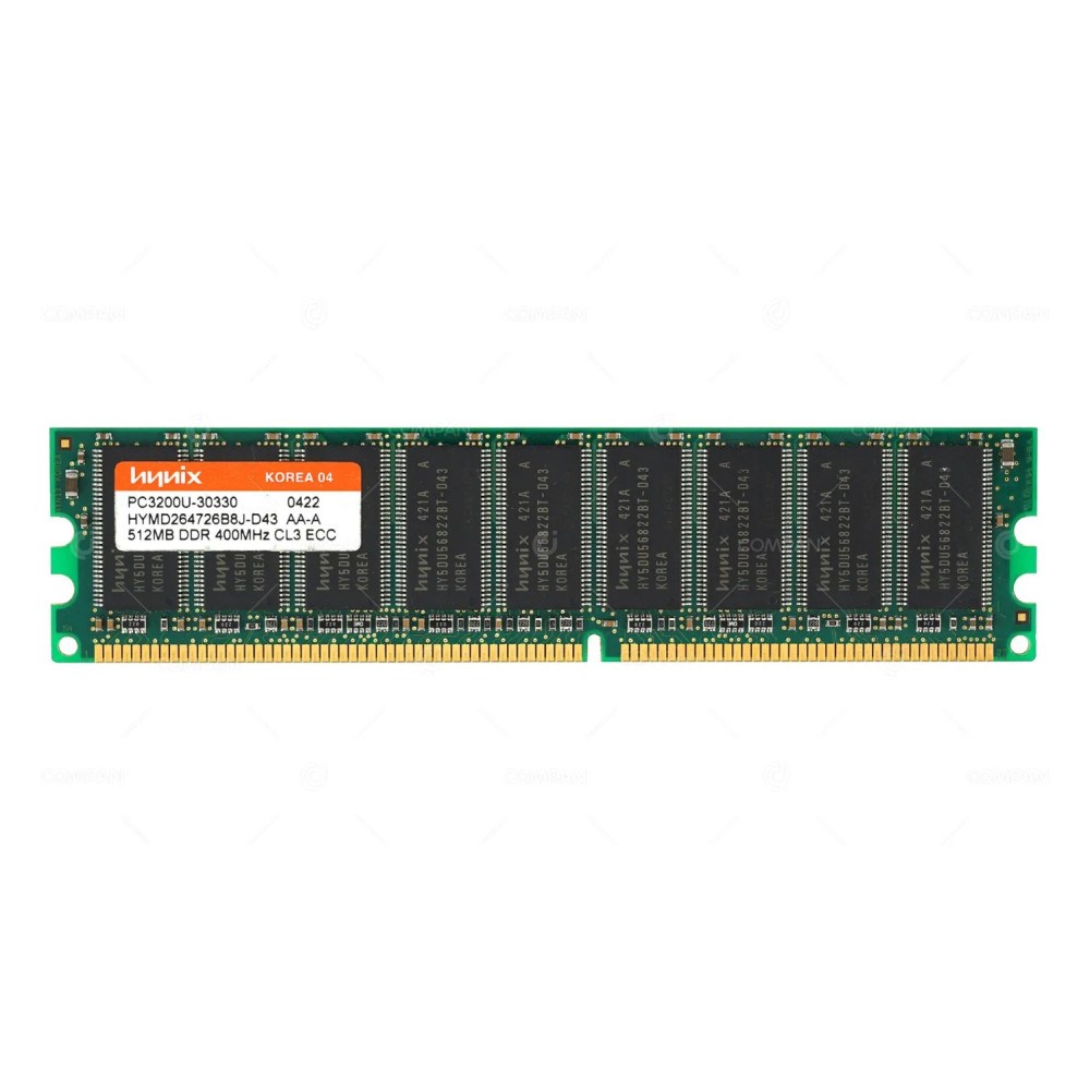HYMD264726B8J-D43 HYNIX MEMORY 512MB PC3200U DDR 400MHZ 64X72 184 PIN CL3 ECC -