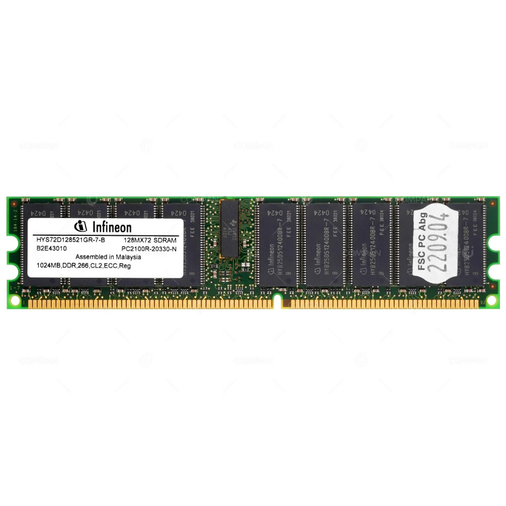 HYS72D128521GR-7-B INFINEON  MEMORY 1024MB  PC2100R-20330-N 128MX72 SDRAM B2E43010
