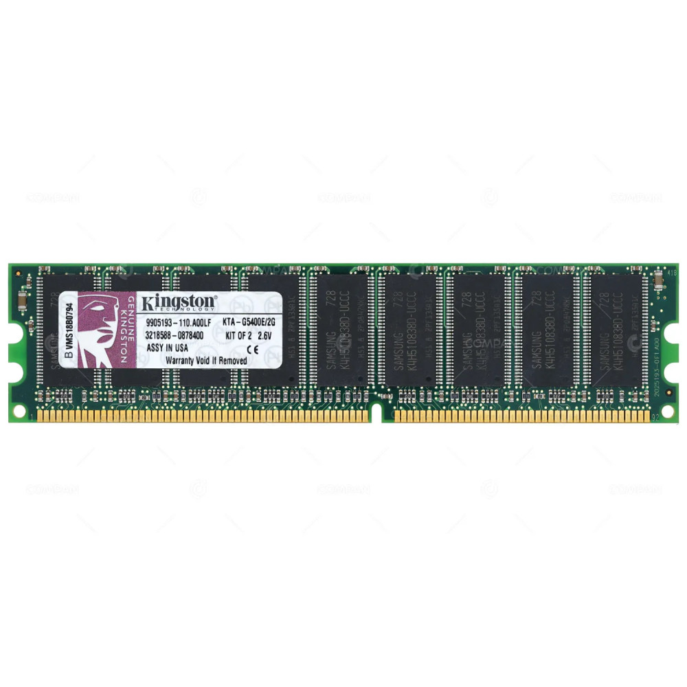 KTA-G5400E-2G KINGSTON MEMORY 2GB  400 MHZ DDR SDRAM -