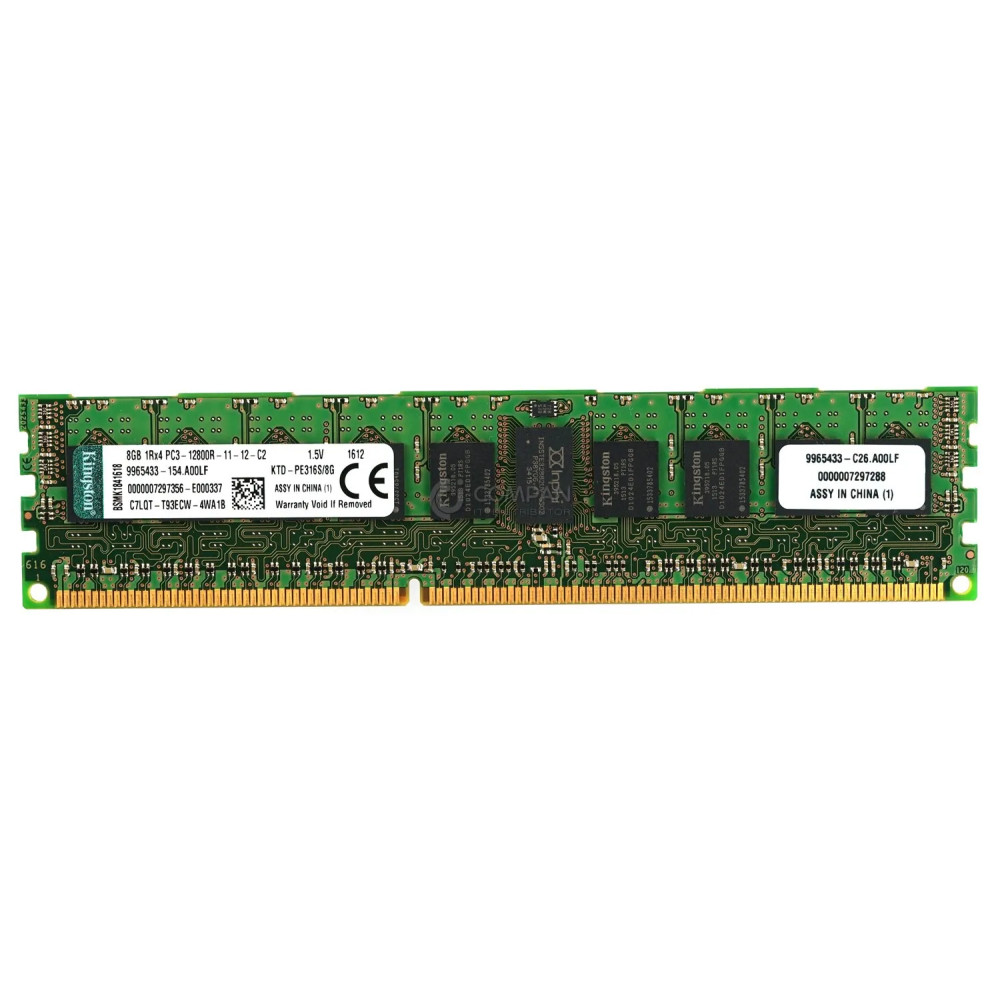 KTD-PE316S-8G KINGSTON MEMORY 8GB 1RX4 PC3 12800R DDR3 KTD-PE316S-8G KTD-PE316S/8G KTD-PE316S/8G