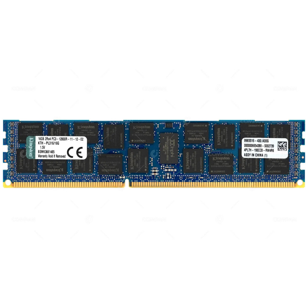 KTH-PL316-16G KINGSTON MEMORY 16GB 1RX4 PC3 12800R DDR3 KTH-PL316/16G, 9965516-430.A00G, 9931960-006.A00G