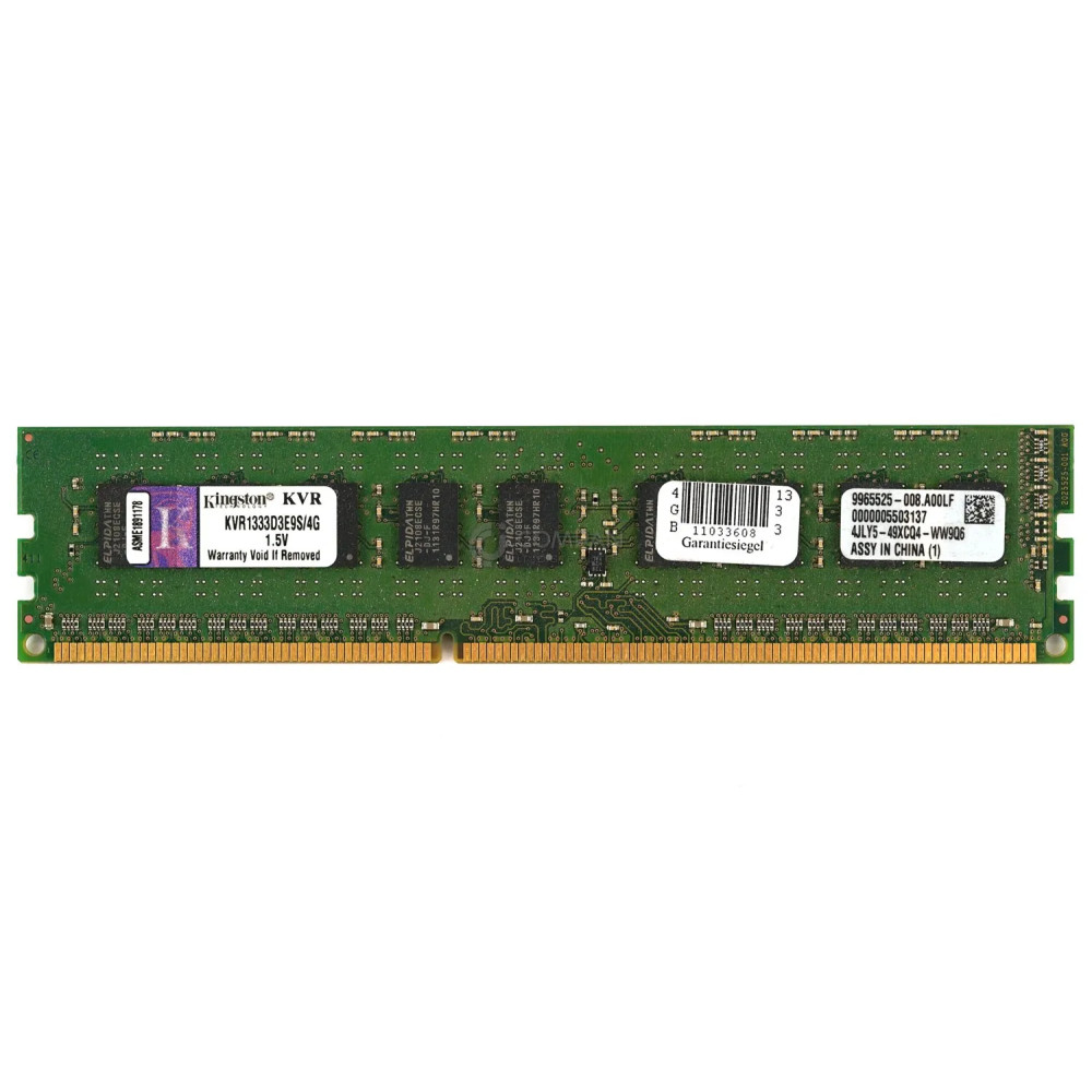 KVR1333D3E9S-4G KINGSTON MEMORY 4GB 2RX8 PC3 10600E DDR3 KVR1333D3E9S-4G KVR1333D3E9S/4G KVR1333D3E9S/4G
