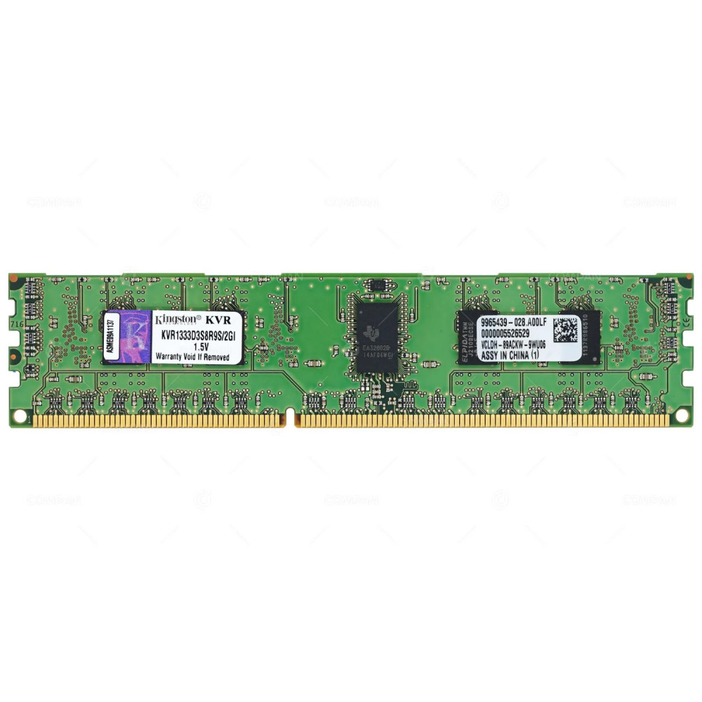KVR1333D3S8R9S-2G KINGSTON MEMORY 2GB 1RX8 PC3 10600R DDR3 KVR1333D3S8R9S/2GI
