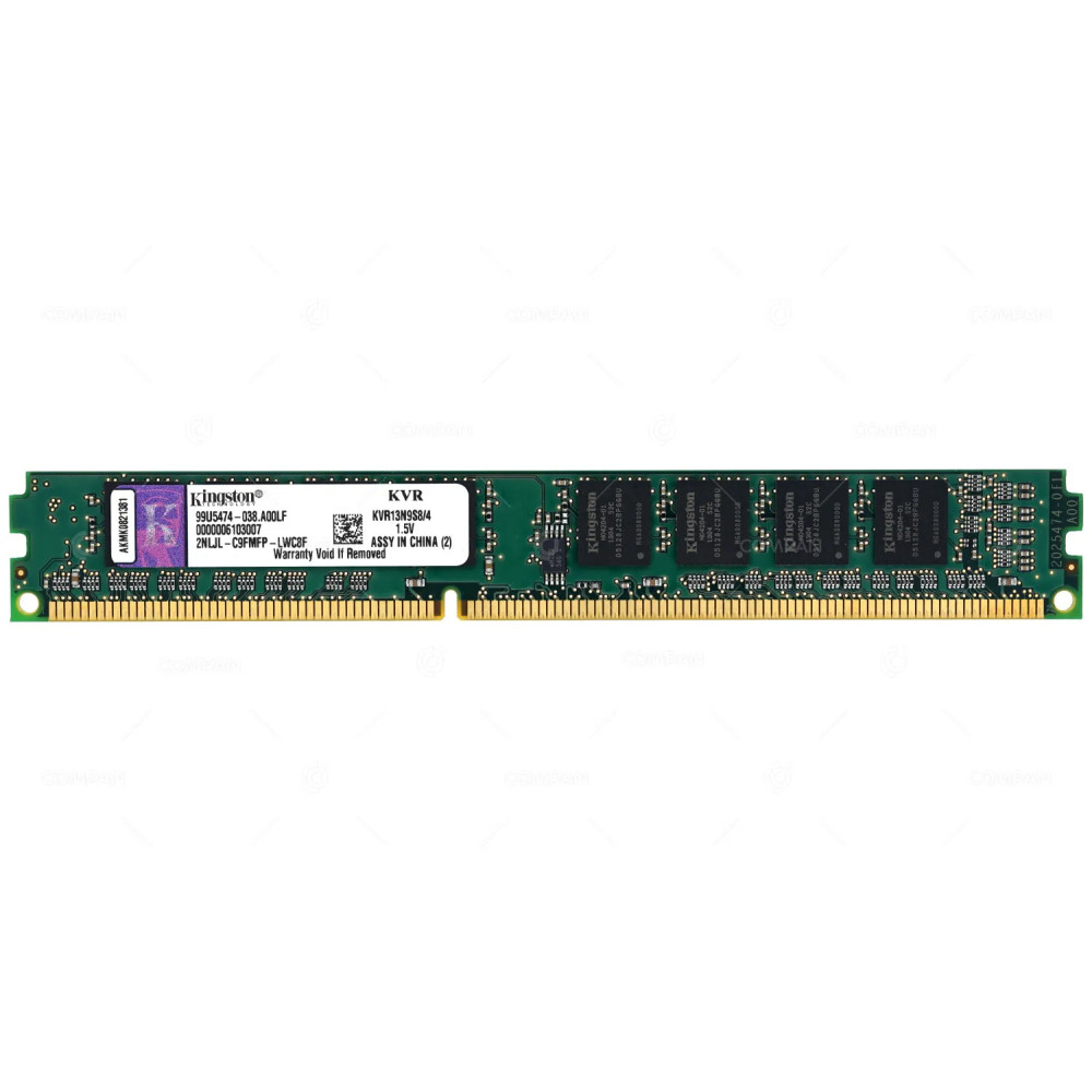 KVR13N9S8-4 KINGSTON MEMORY 4GB 1RX8 PC3-10600 512M X 64-BIT 240PIN DIMM CL9  DDR3 KVR13N9S8/4, 99U5474-038.A00LF, 0000006103007