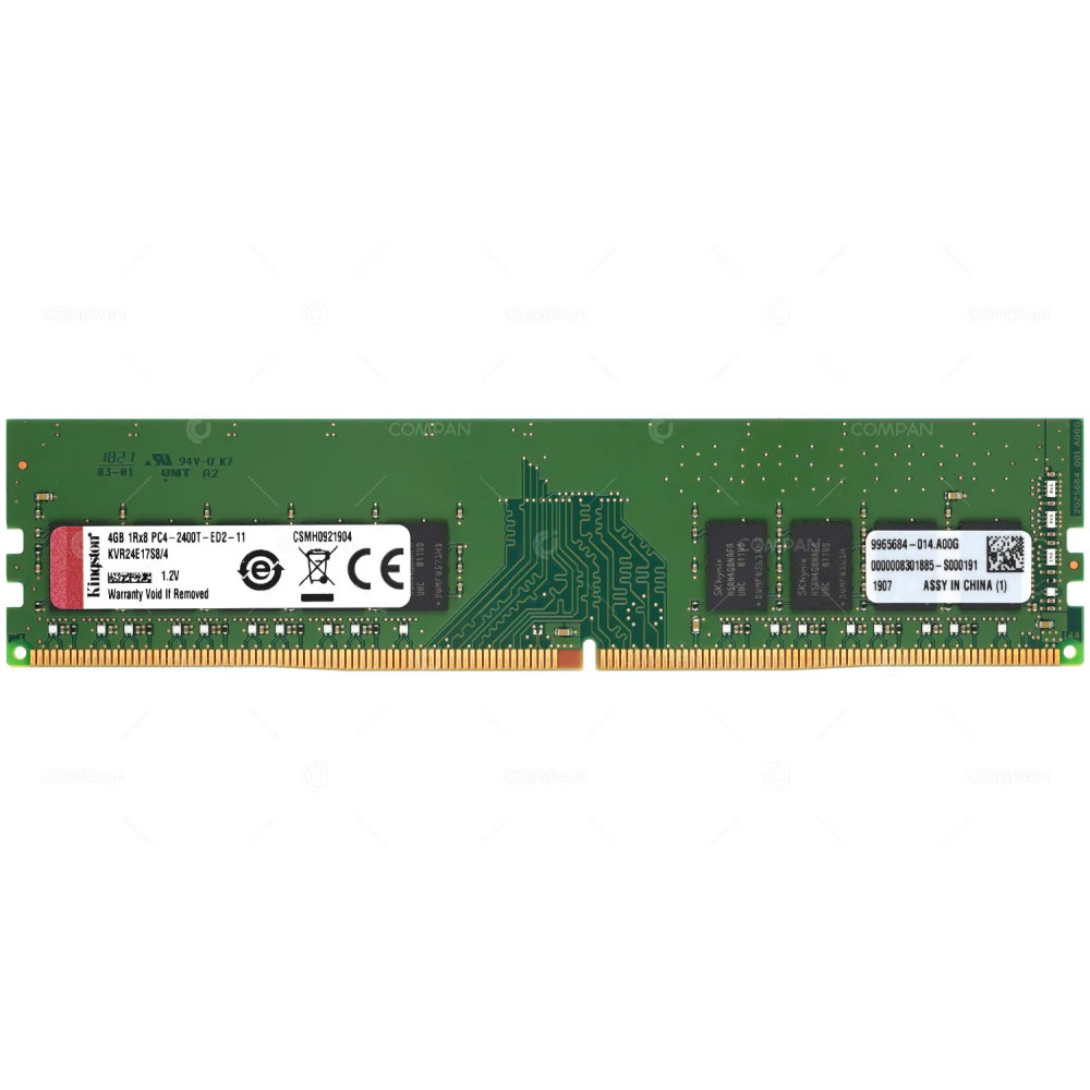 KVR24E17S8-4 KINGSTON 4GB 1RX8 PC4-2400T DDR4 2400MHZ ECC UNBUFFERED UDIMM MEMORY KVR24E17S8/4