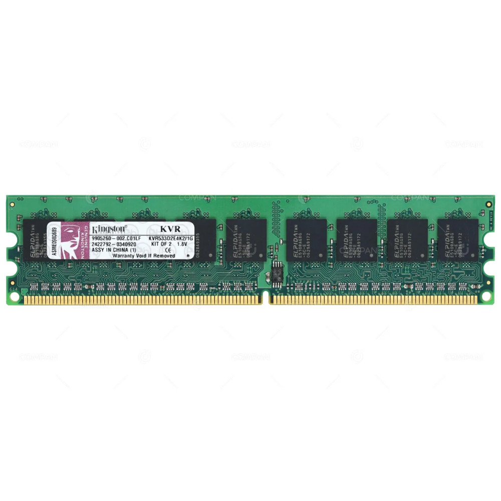KVR533D2E4K2-1G KINGSTON MEMORY 1GB PC2 4200 DDR2 533MHZ KVR533D2E4K2/1G