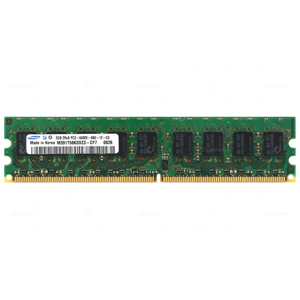 M391T5663DZ3-CF7 SAMSUNG MEMORY 2GB 2RX8 PC2 6400E 240 PIN NON REGISTERED ECC SDRAM UDIMM DDR2 -