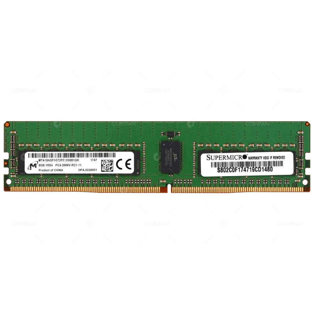 MTA18ASF1G72PZ-2G6B1 MICRON MEMORY 8GB 1RX4 PC4 2666V DDR4 -