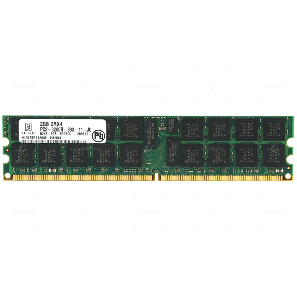 NLD257R21203F-D32KIA NETLIST MEMORY 2GB 2RX4 PC2 3200R DDR2 -