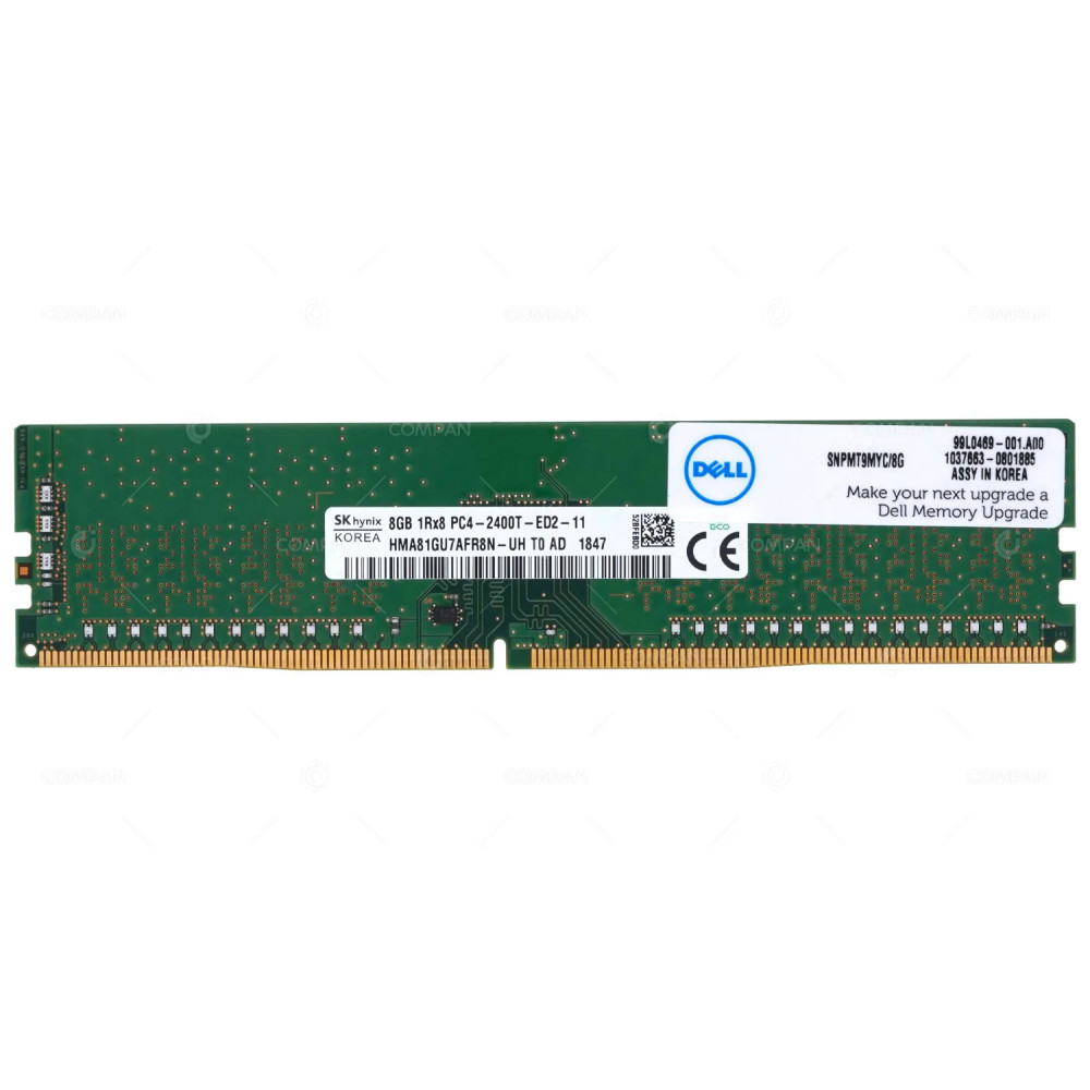 SNPMT9MYC-8G DELL MEMORY 8GB 1RX8 PC4 2400T DDR4 19200T HMA81GU7AFR8N-UH SNPMT9MYC/8G, HMA81GU7AFR8N-UH