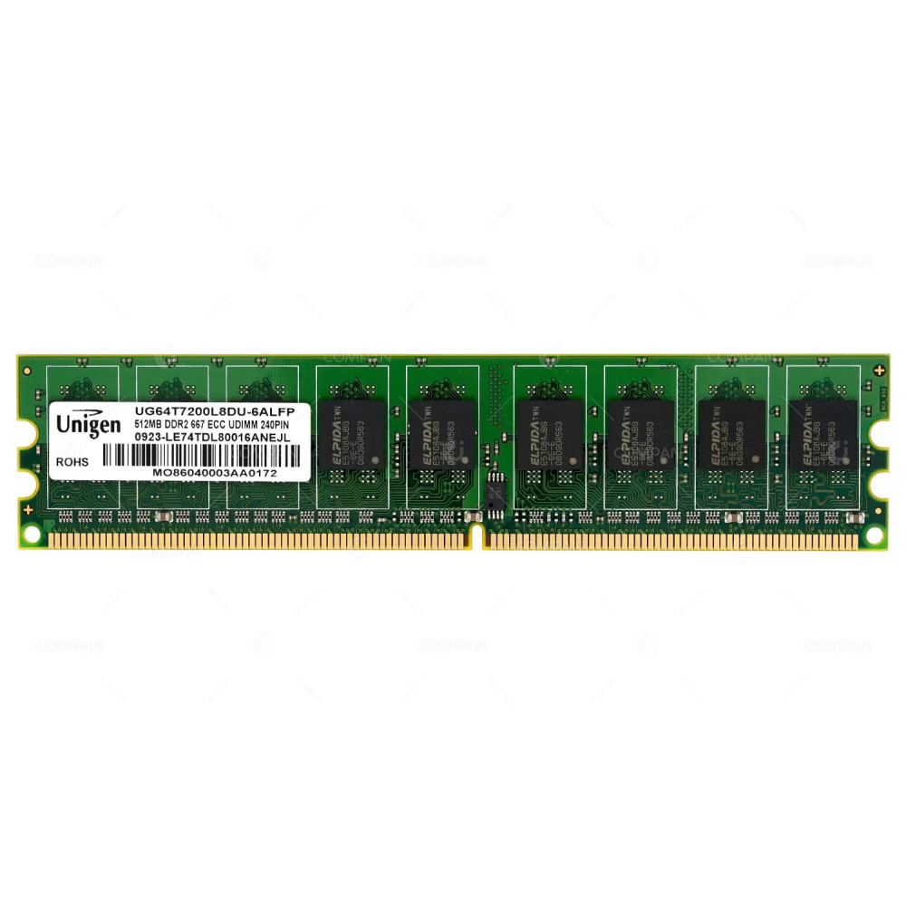 UG64T7200L8DU-6ALFP UNIGEN 512MB DDR2 667MHZ ECC MEMORY -