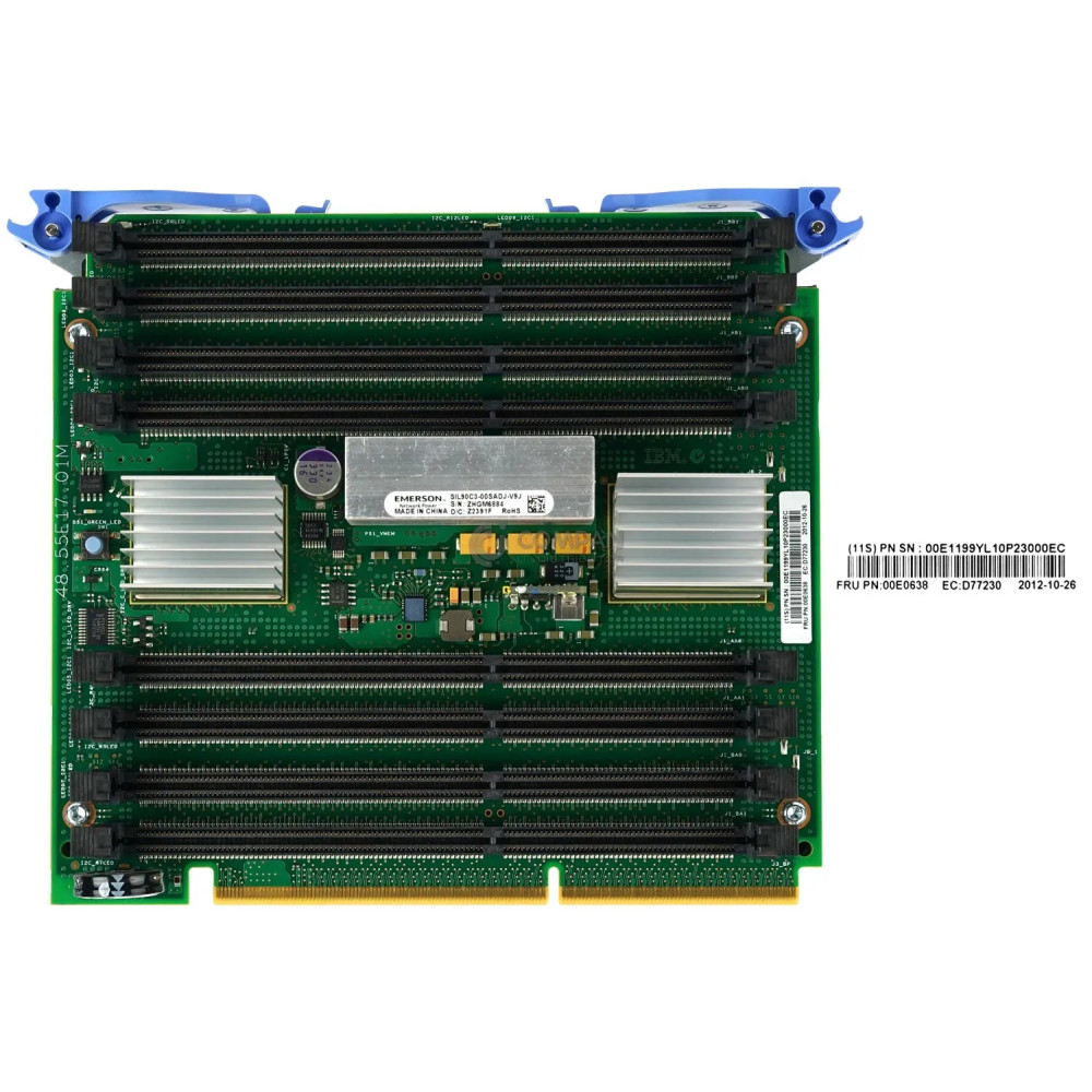 2C1C / IBM 8-SLOR DDR3 MEMORY RISER BOARD FOR P740 P720 PSERIES POWER7 / 00E0638