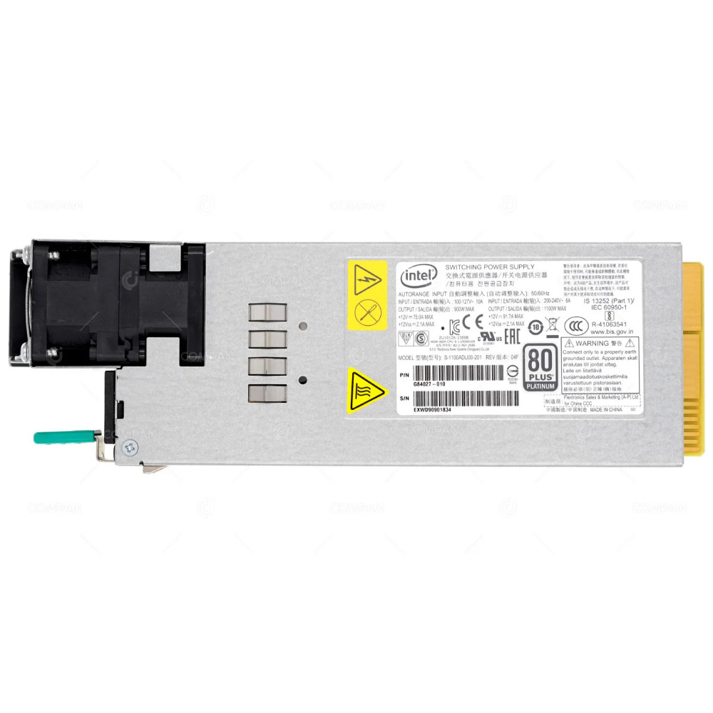G84027-010  INTEL 80 PLUS PLATINUM 100-127V/200-240V 1100W POWER SUPPLY FOR R1208WFTYS