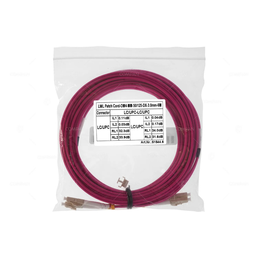 515544.6  LWL PATCH CORD OM4-MM-50/125 DX LC/UPC 3MM 6M