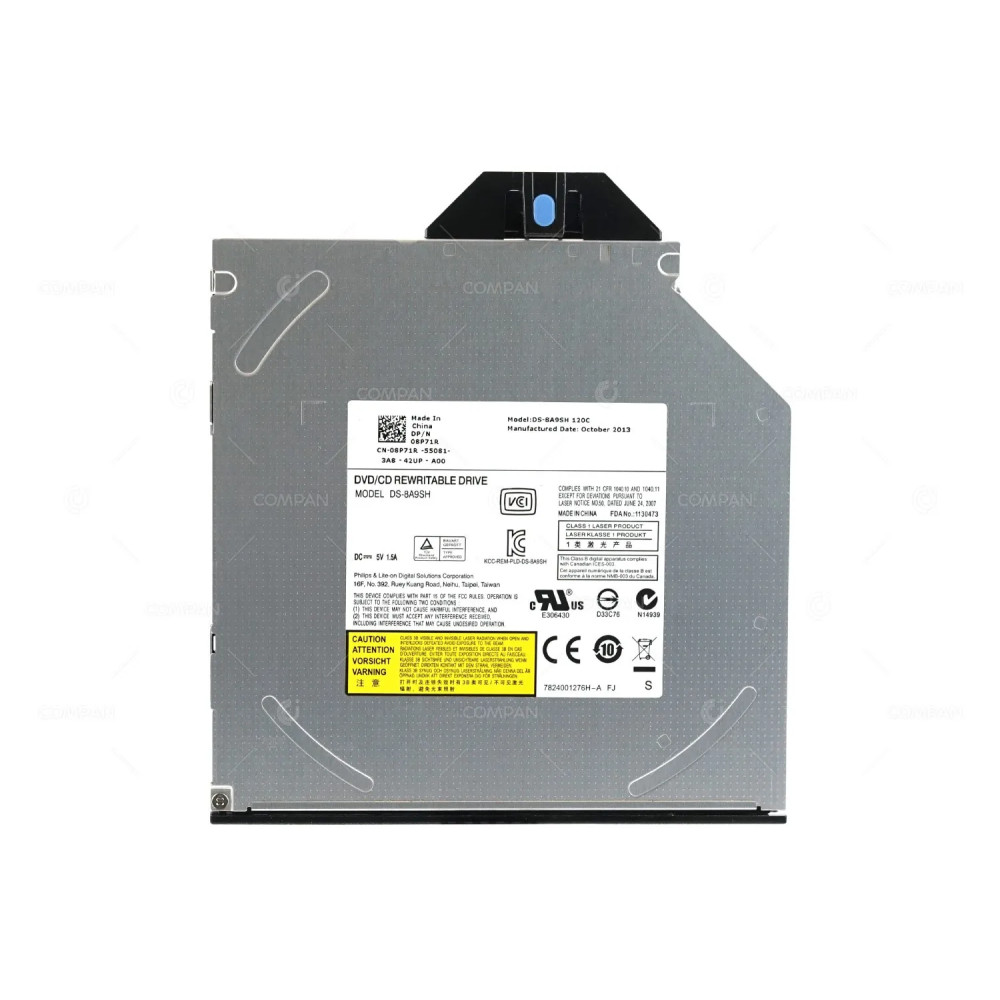 8P71R DELL DVD +/- RW SLIMLINE SATA REWRITABLE DRIVE FOR POWEREDGE R515 R520 R610  R710 R715 R720  R730 R810 R815 G11 G12 G13 08P71R, DS-8A9SH