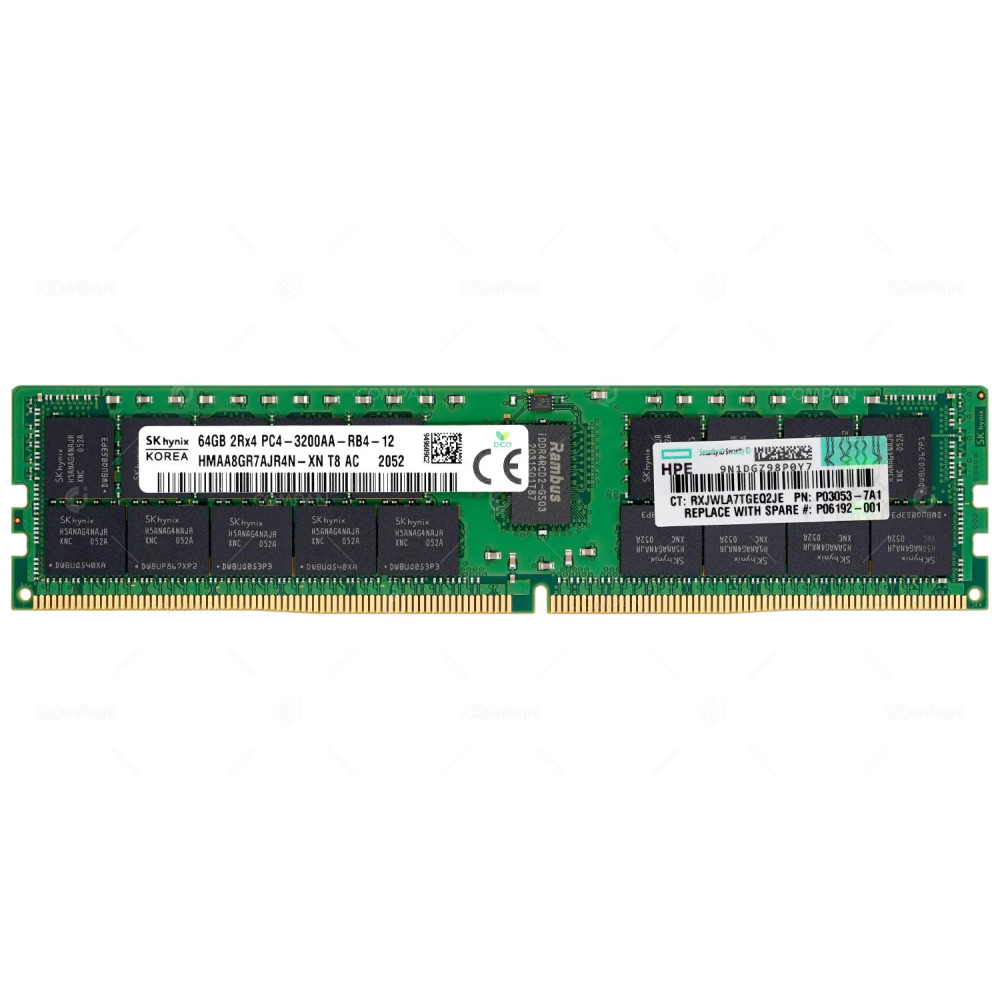 P03053-7A1  HPE 64GB 2RX4 PC4-2933Y CL21 ECC REGISTERED MEMORY
