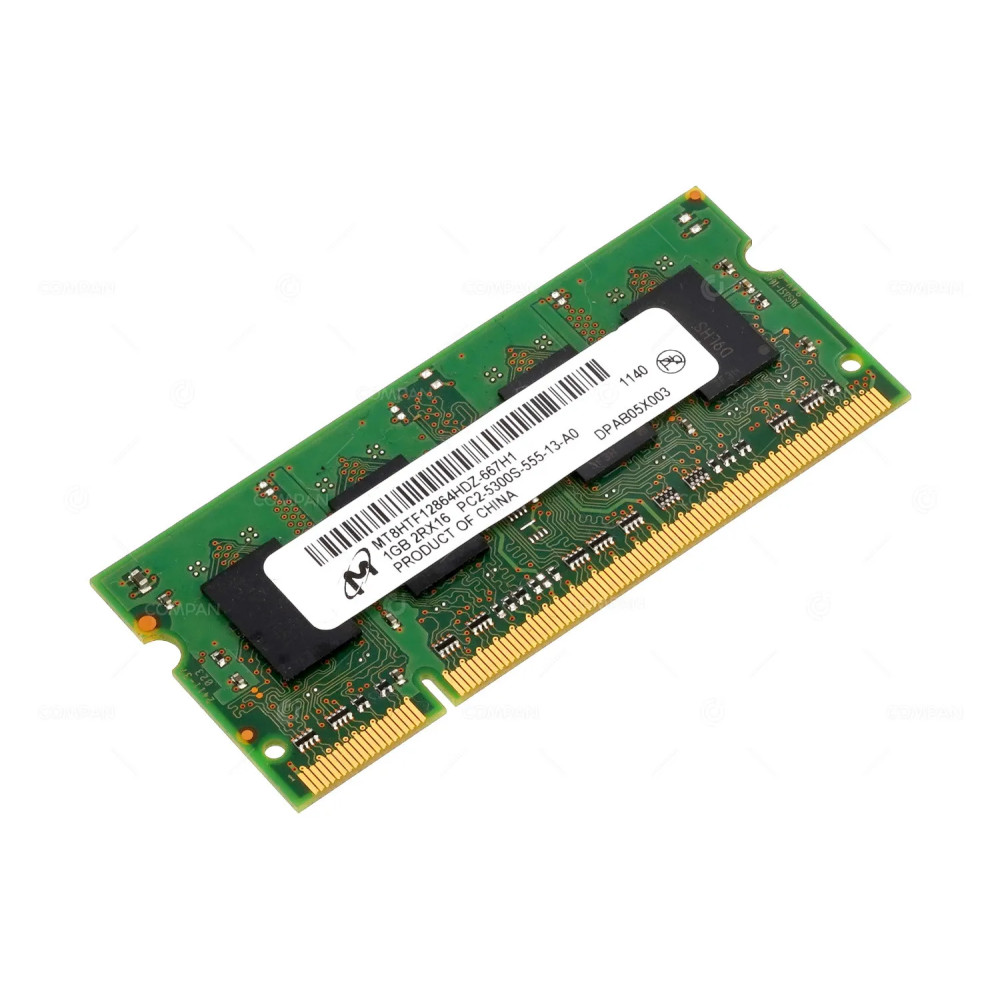 MT8HTF12864HDZ-667H1  MICRON 1GB 2RX16 PC2 5300S DDR2 MEMORY FOR LAPTOPS
