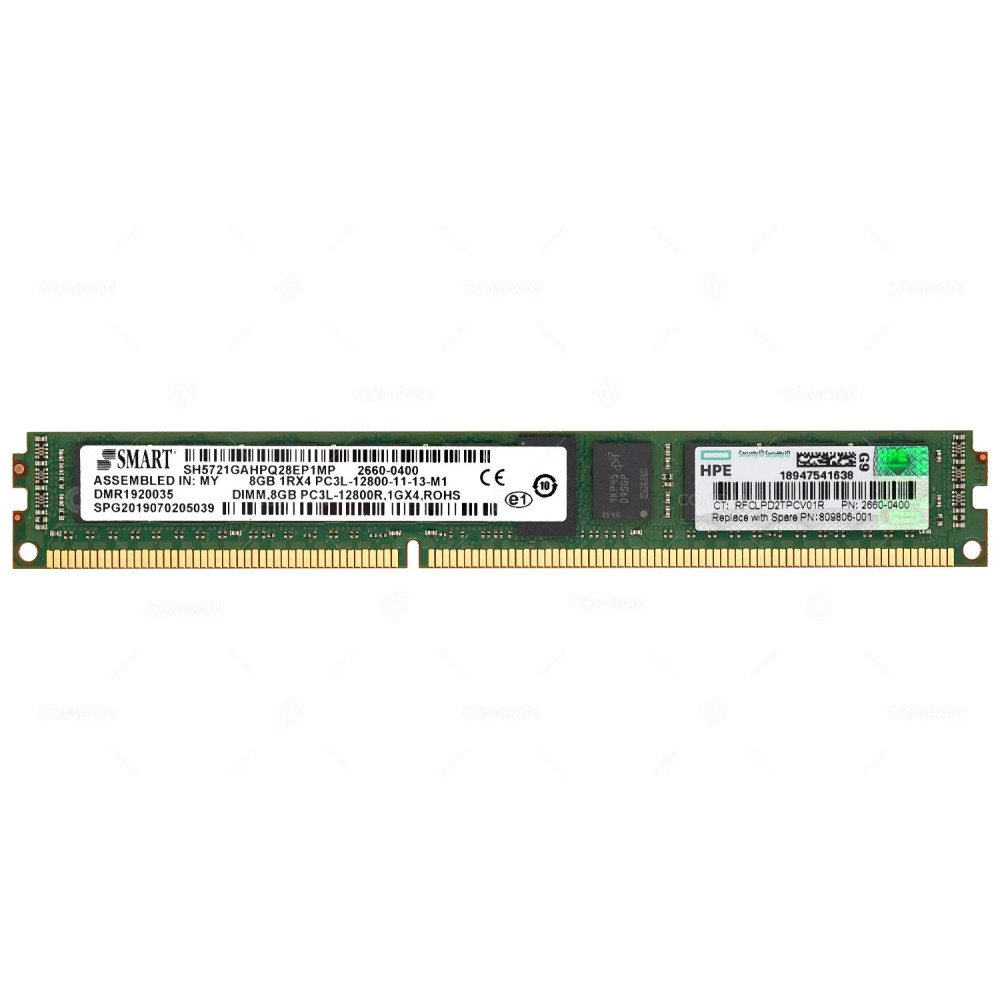 809806-001  HP 8GB 1RX4 PC3L-12800 DDR3 1600MHZ MEMORY FOR 3PAR STORESERV 8200, K2Q36B