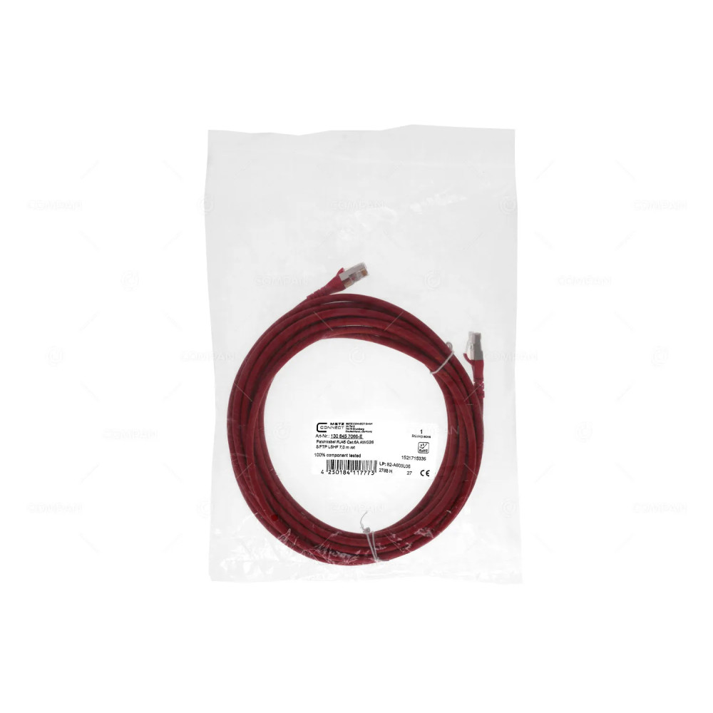 4250184117773  PATCHCORD RJ45 CAT.6A AWG26 7M RED