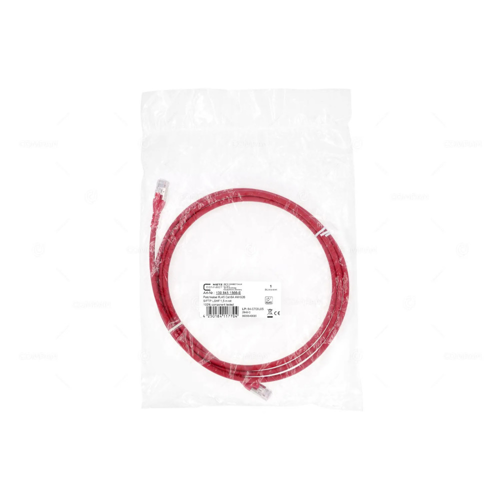 4250184117704  PATCH CORD RJ45 CAT.6A AWG26 1.5M RED