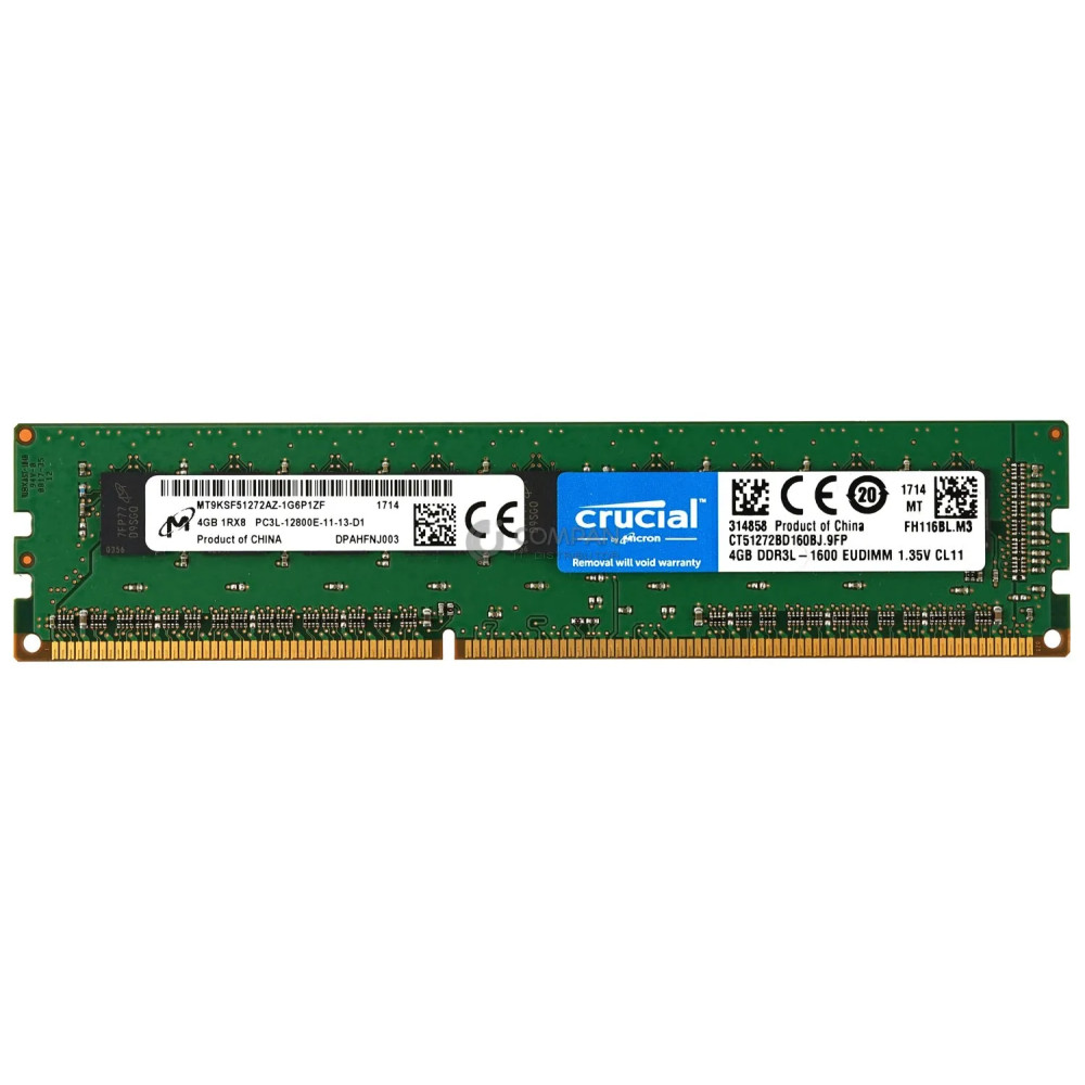 CT51272BD160BJ.9FP CRUCIAL MEMORY 4GB 1RX8 PC3L 12800E DDR3 1600 - MT9KSF51272AZ-1G6P1
