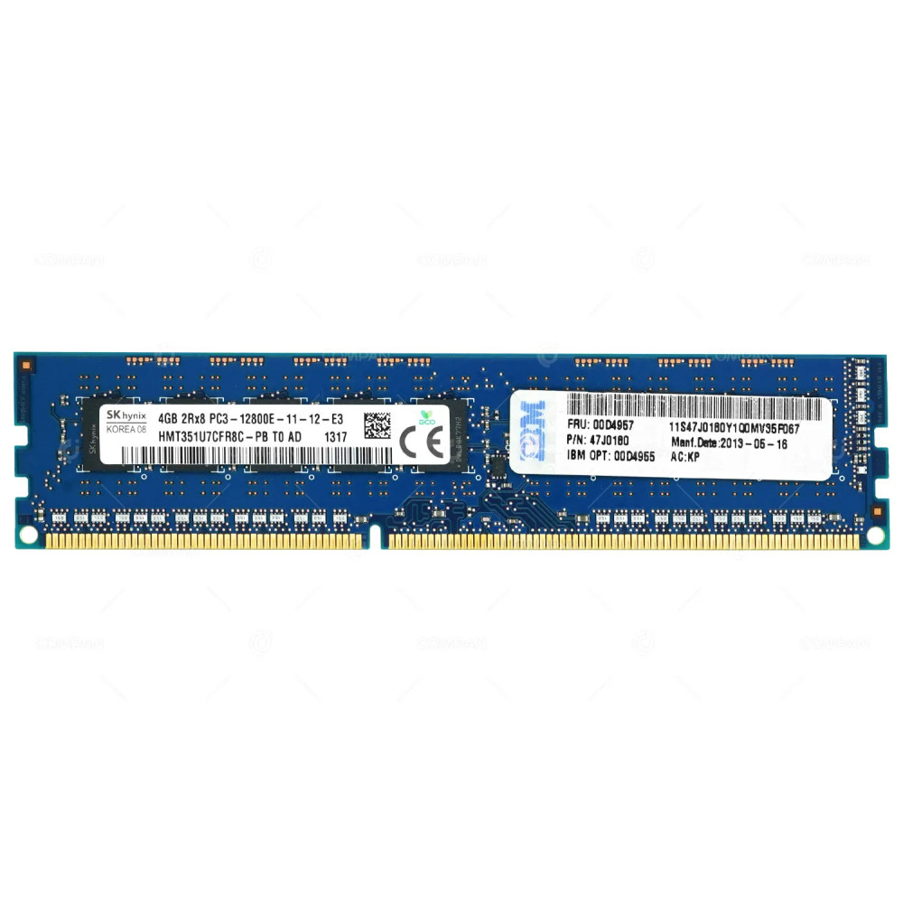 00D4957 IBM DDR3 4GB 2RX8 PC3-12800 1600MHZ UDIMM