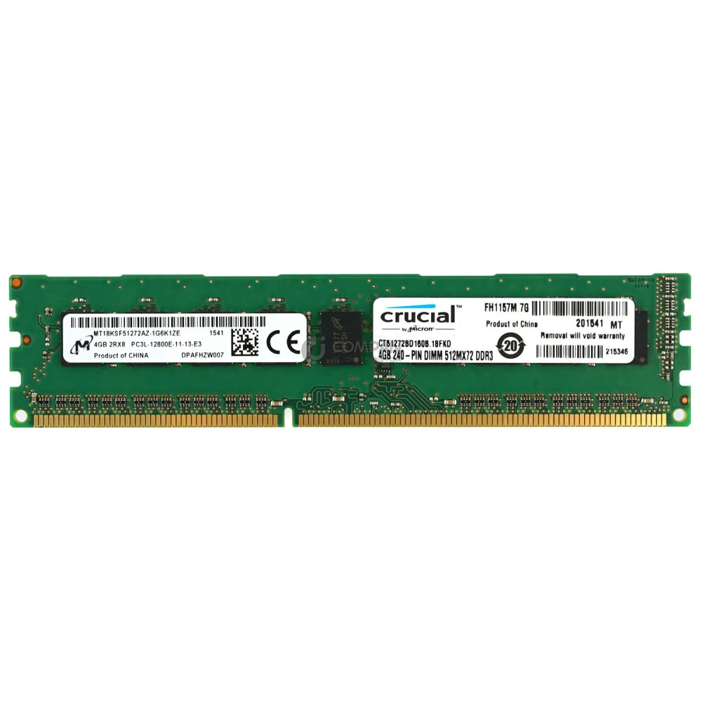 CT51272BD160B CRUCIAL MEMORY 4GB 2RX8 PC3L 12800E  DIMM 512MX72 DDR3 - MT18KSF51272AZ-1G6K1