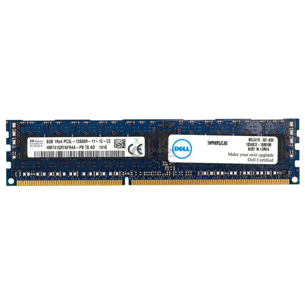 SNPRKR5JC-8G DELL MEMORY 8GB 1RX4 PC3L 12800R DDR3 SNPRKR5JC/8G, HMT41GR7AFR4A-PB