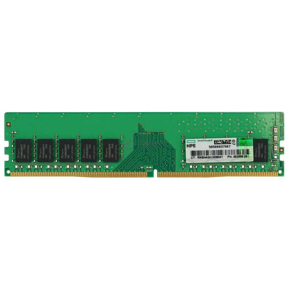 862689-091 HP MEMORY 8GB 1RX8 PC4 2400T DDR4 19200T MTA9ASF1G72AZ-2G3B1, HMA81GU7AFR8N-UH