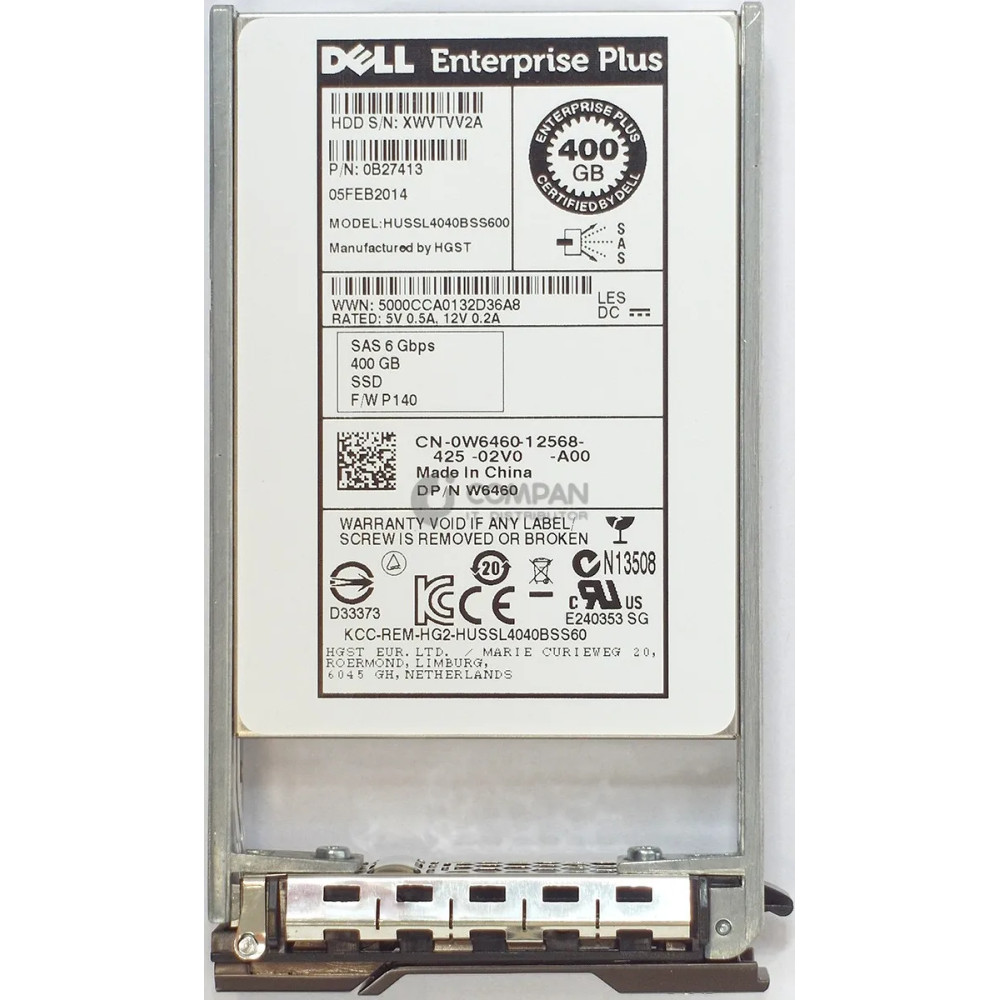 W6460 DELL 400GB SSD 6G SAS HOT-SWAP COMPELLENT