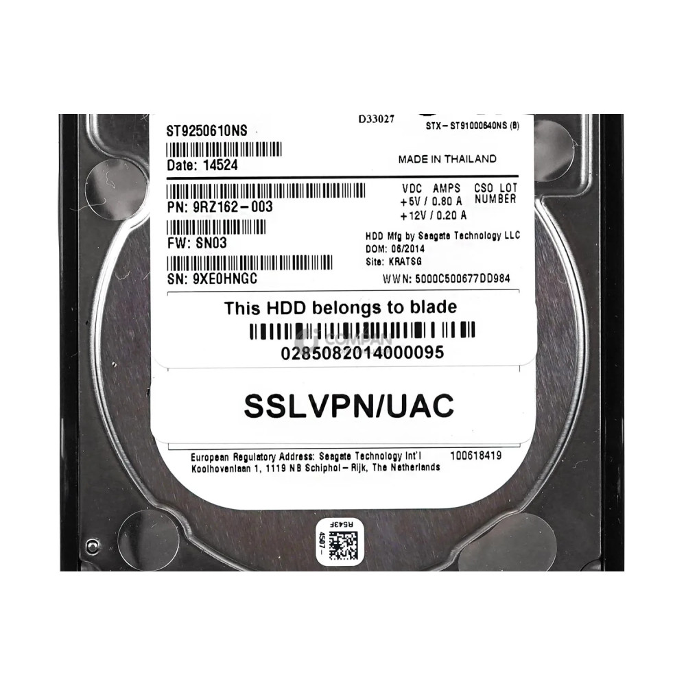 ST9250610NS SEAGATE 250GB 7.2K RPM SATA III 6GB SFF