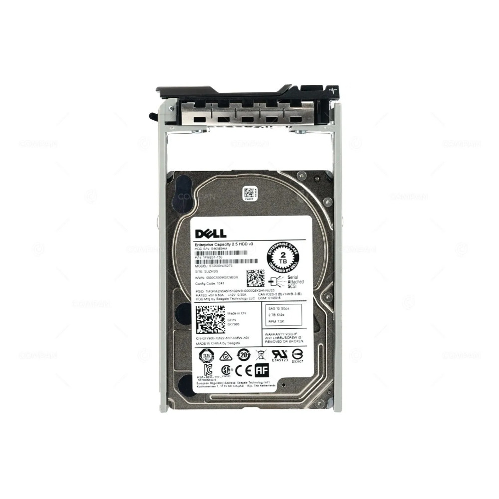 XY986 DELL HDD 2TB 7.2K SAS 12G 512E 2.5" SFF
