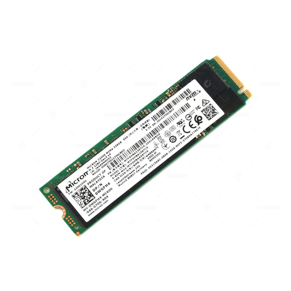 WGFH4 MICRON SOLID STATE DRIVE 256GB 2200S NVME M.2 2280 GEN 3X4 SSD 0WGFH4, MTFDHBA256TCK, MTFDHBA256TCK-2AS1AABDA