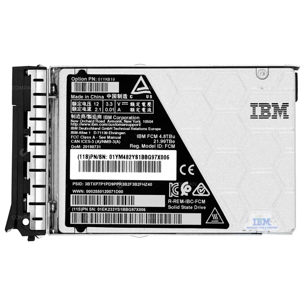01YM582  IBM SSD 4.8TB NVME 2.5" SFF IBM STORWIZE V5100
