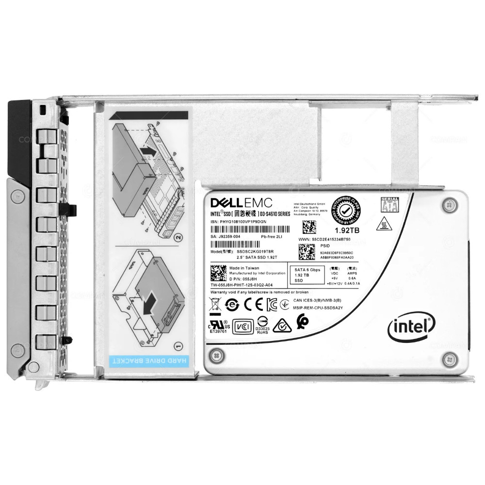 55J8H G14 LFF DELL 1.92TB 6G SATA 3.5 LFF SSD 055J8H, SSDSC2KG019T8R