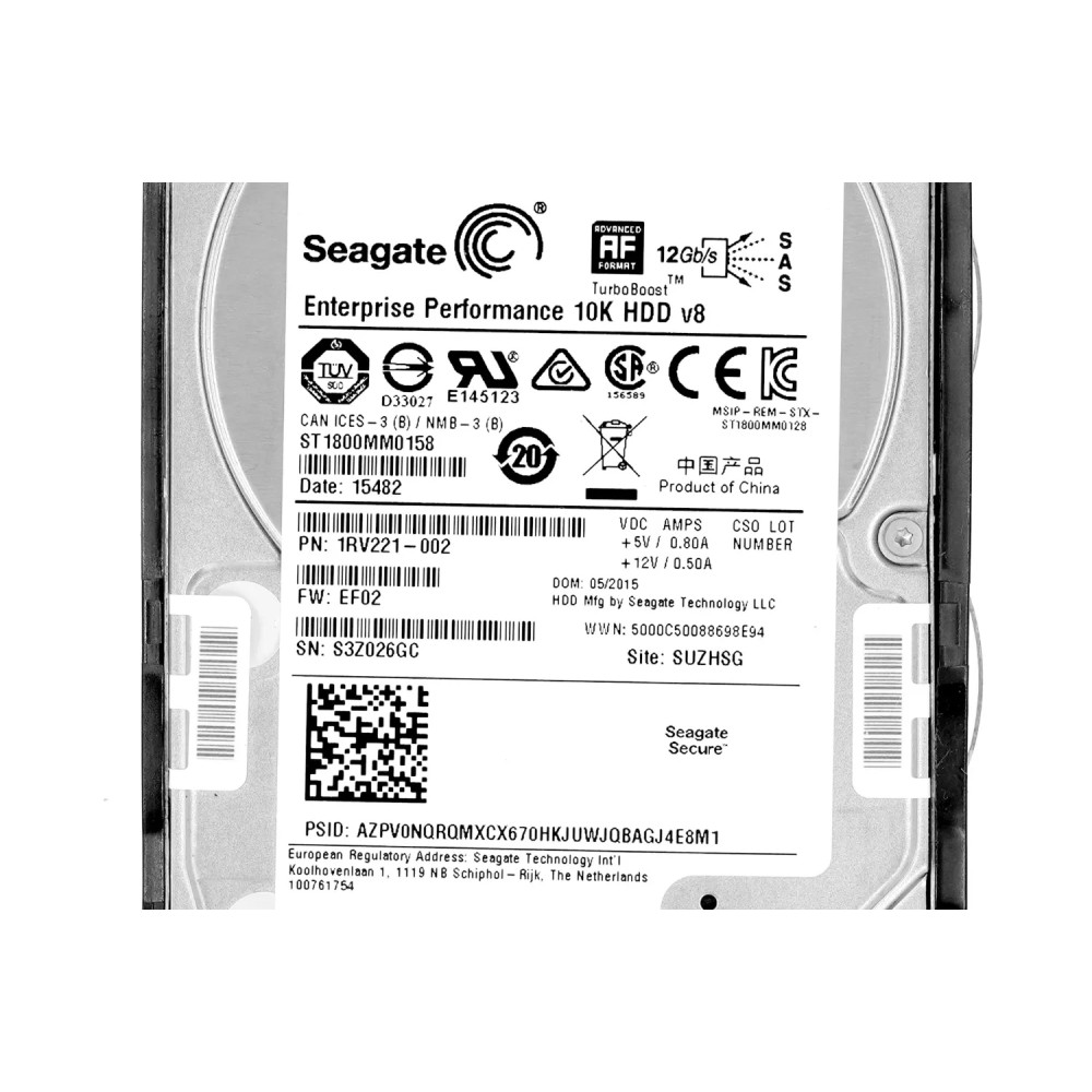 ST1800MM0158 SEAGATE HDD 1.8TB 10K SAS 12G 2.5" SFF FOR HPE SERVERS