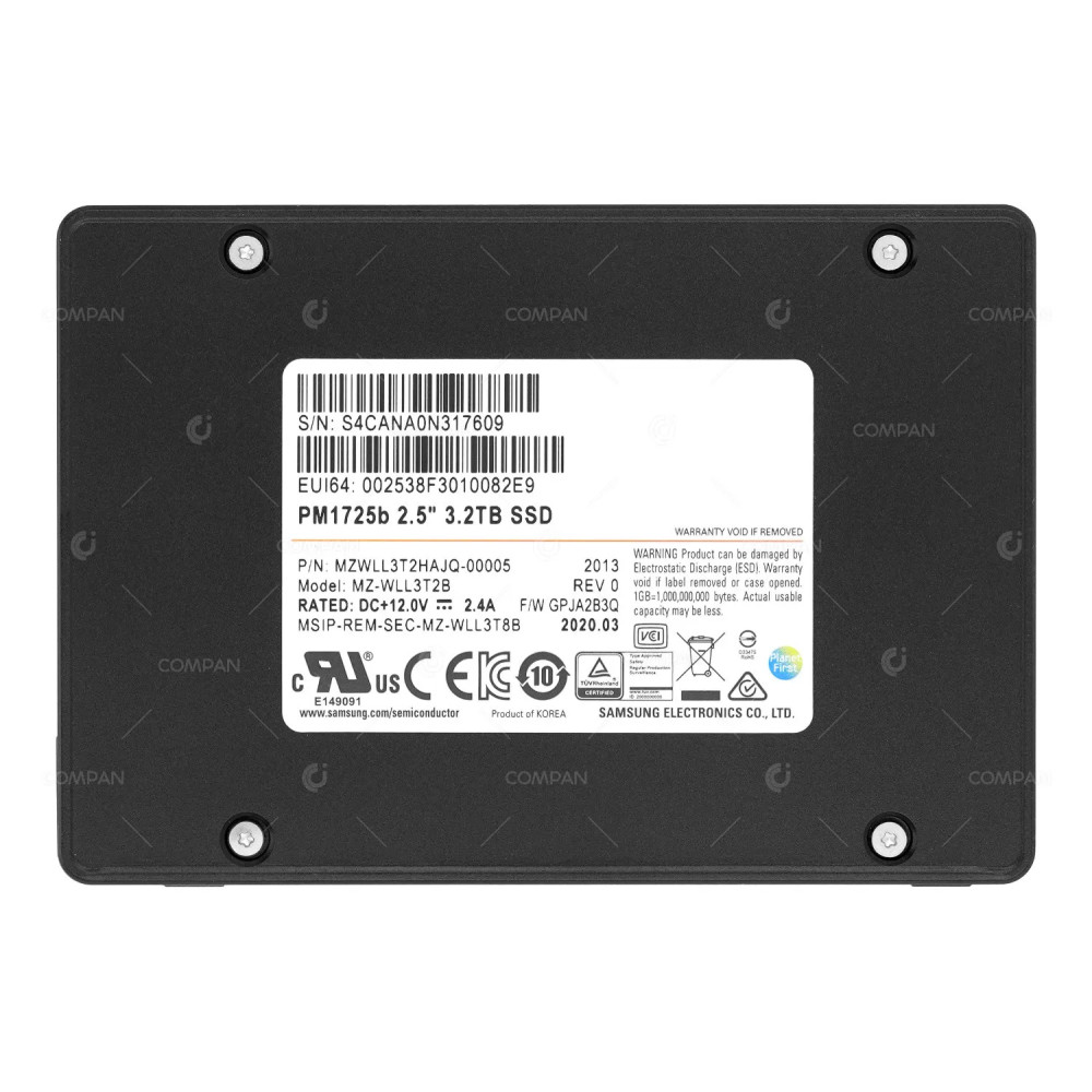 MZ-WLL3T2B  SAMSUNG NVME 3.2TB U.2 2.5" SFF FOR DDN SFA18KX