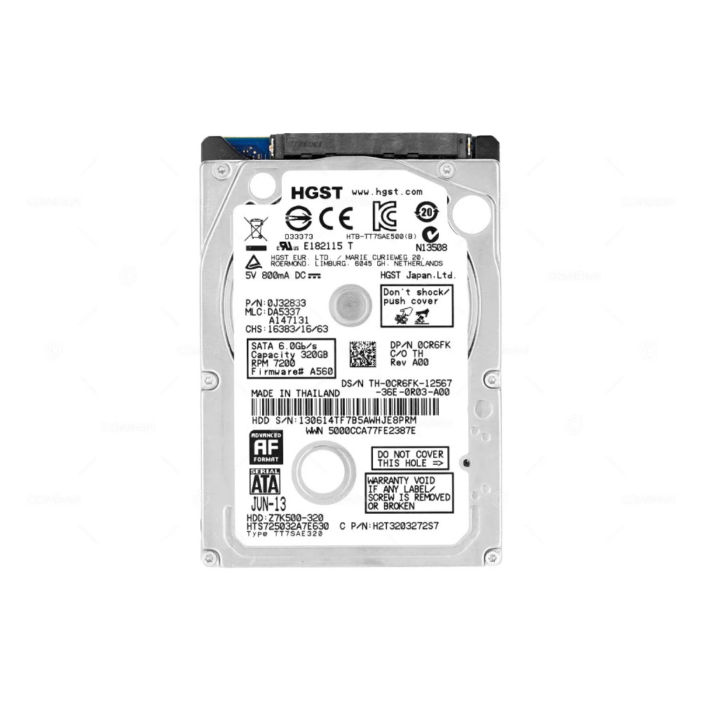 CR6FK  DELL 320GB 6G 7.2K SATA 2.5 SFF