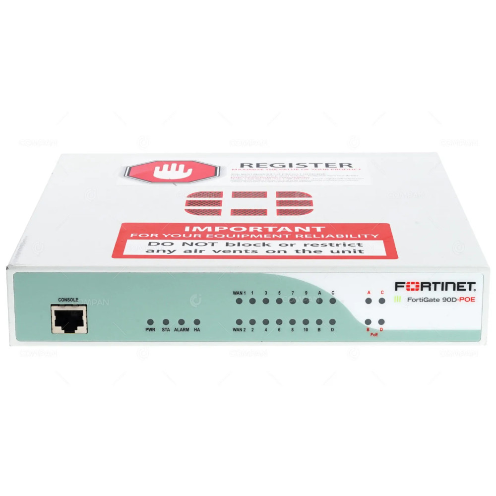 FG-90D-POE FORTINET 16 PORT 1GB ETHERNET 4 POE PORTS WITHOUT AC ADAPTER